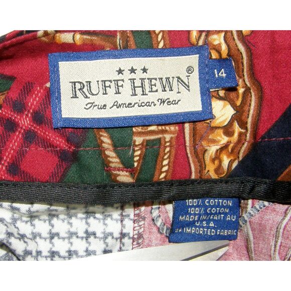 RUFF HEWN Equestrian Horse Theme Sz 14 Casual or Dress Wraparound Cotton Skirt - Picture 6 of 6